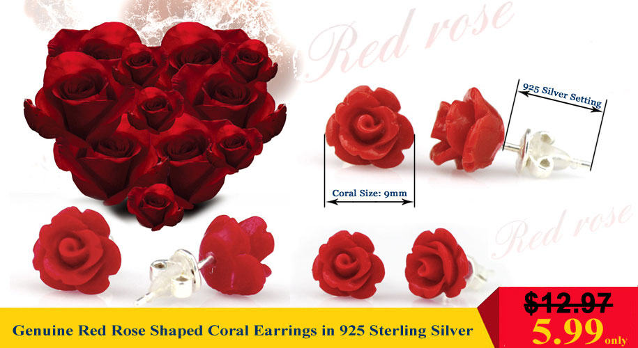 Coral Silver Earrings